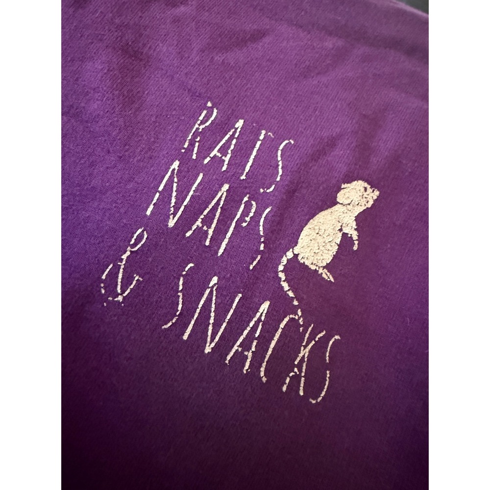 Just Hoods Rats Naps & Snacks Purple Graphic Hoodie Sweatshirt Large - Picture 2 of 4